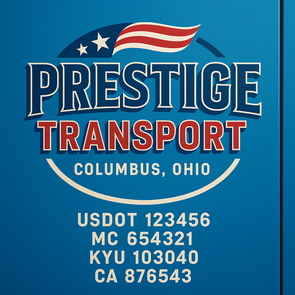 Truck Door Decal Sticker Signs With USDOT, MC, KYU, CA & Others | US DOT Compliant Truck Door Signs For Semi-Trucks, Work Trucks, Hot Shots (Set of 2)