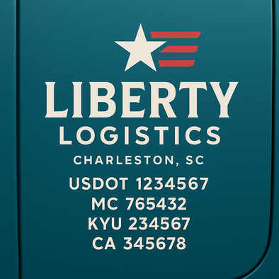 Truck Door Decal Sticker Signs With USDOT, MC, KYU, CA & Others | US DOT Compliant Truck Door Signs For Semi-Trucks, Work Trucks, Hot Shots (Set of 2)