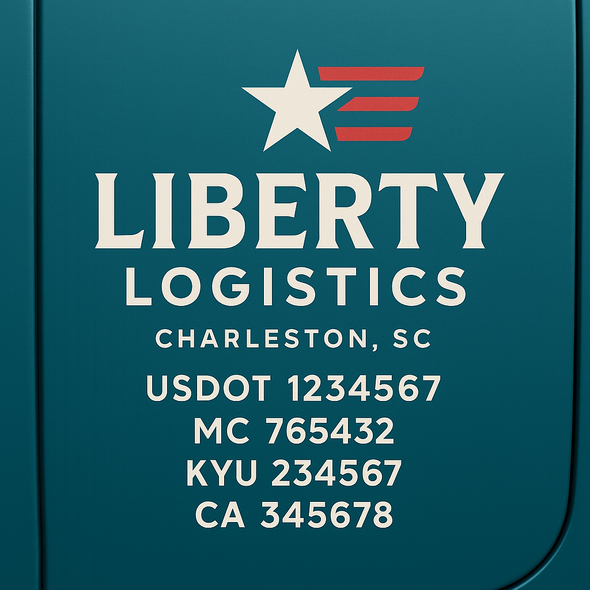 Truck Door Decal Sticker Signs With USDOT, MC, KYU, CA & Others | US DOT Compliant Truck Door Signs For Semi-Trucks, Work Trucks, Hot Shots (Set of 2)