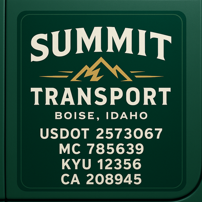 Truck Door Decal Sticker Signs With USDOT, MC, KYU, CA & Others | US DOT Compliant Truck Door Signs For Semi-Trucks, Work Trucks, Hot Shots (Set of 2)