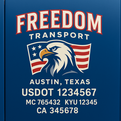 Truck Door Decal Sticker Signs With USDOT, MC, KYU, CA & Others | US DOT Compliant Truck Door Signs For Semi-Trucks, Work Trucks, Hot Shots (Set of 2)
