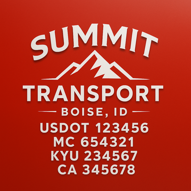 Truck Door Decal Sticker Signs With USDOT, MC, KYU, CA & Others | US DOT Compliant Truck Door Signs For Semi-Trucks, Work Trucks, Hot Shots (Set of 2)