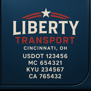 Truck Door Decal Sticker Signs With USDOT, MC, KYU, CA & Others | US DOT Compliant Truck Door Signs For Semi-Trucks, Work Trucks, Hot Shots (Set of 2)