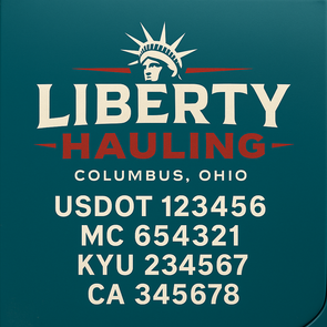 Truck Door Decal Sticker Signs With USDOT, MC, KYU, CA & Others | US DOT Compliant Truck Door Signs For Semi-Trucks, Work Trucks, Hot Shots (Set of 2)