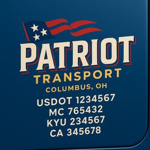Truck Door Decal Sticker Signs With USDOT, MC, KYU, CA & Others | US DOT Compliant Truck Door Signs For Semi-Trucks, Work Trucks, Hot Shots (Set of 2)