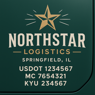 Truck Door Decal Sticker Signs With USDOT, MC, KYU, CA & Others | US DOT Compliant Truck Door Signs For Semi-Trucks, Work Trucks, Hot Shots (Set of 2)