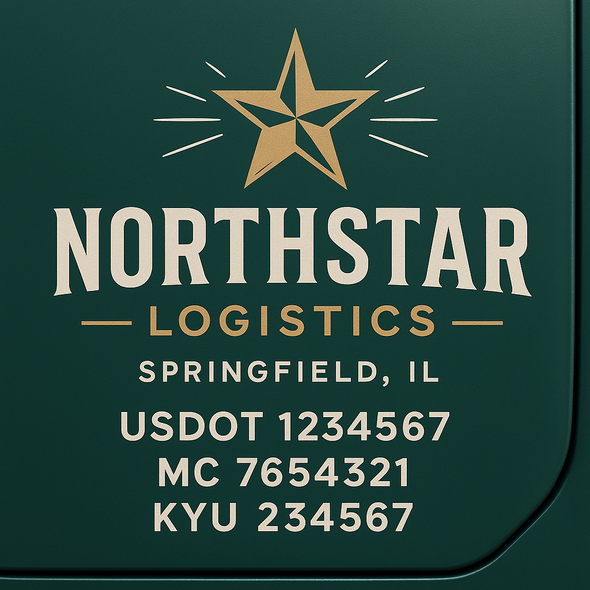 Truck Door Decal Sticker Signs With USDOT, MC, KYU, CA & Others | US DOT Compliant Truck Door Signs For Semi-Trucks, Work Trucks, Hot Shots (Set of 2)