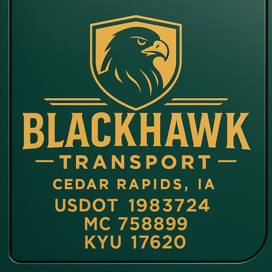Truck Door Decal Sticker Signs With USDOT, MC, KYU, CA & Others | US DOT Compliant Truck Door Signs For Semi-Trucks, Work Trucks, Hot Shots (Set of 2)