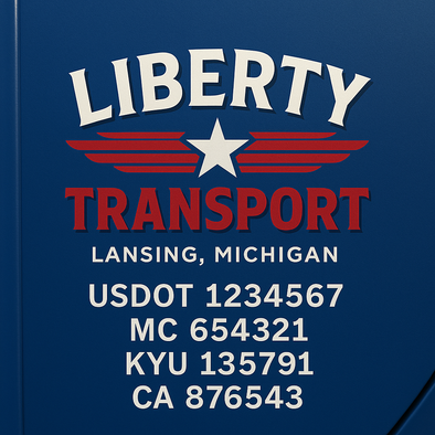 Truck Door Decal Sticker Signs With USDOT, MC, KYU, CA & Others | US DOT Compliant Truck Door Signs For Semi-Trucks, Work Trucks, Hot Shots (Set of 2)