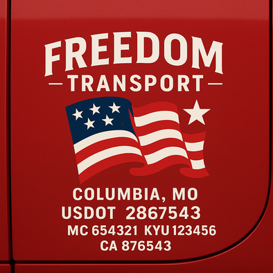 Truck Door Decal Sticker Signs With USDOT, MC, KYU, CA & Others | US DOT Compliant Truck Door Signs For Semi-Trucks, Work Trucks, Hot Shots (Set of 2)