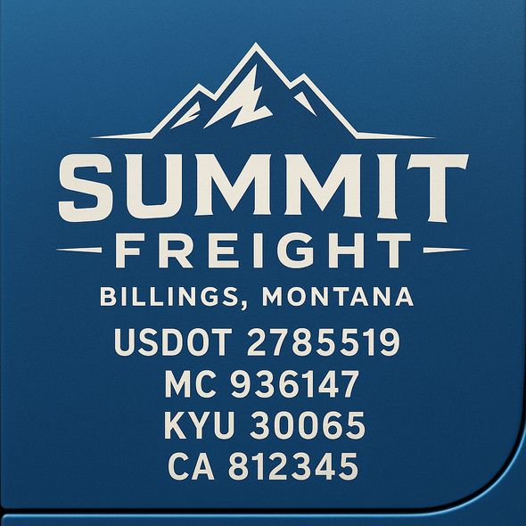 Truck Door Decal Sticker Signs With USDOT, MC, KYU, CA & Others | US DOT Compliant Truck Door Signs For Semi-Trucks, Work Trucks, Hot Shots (Set of 2)