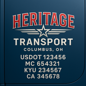 Truck Door Decal Sticker Signs With USDOT, MC, KYU, CA & Others | US DOT Compliant Truck Door Signs For Semi-Trucks, Work Trucks, Hot Shots (Set of 2)
