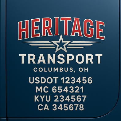 Truck Door Decal Sticker Signs With USDOT, MC, KYU, CA & Others | US DOT Compliant Truck Door Signs For Semi-Trucks, Work Trucks, Hot Shots (Set of 2)