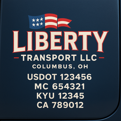 Truck Door Decal Sticker Signs With USDOT, MC, KYU, CA & Others | US DOT Compliant Truck Door Signs For Semi-Trucks, Work Trucks, Hot Shots (Set of 2)