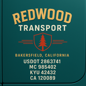Truck Door Decal Sticker Signs With USDOT, MC, KYU, CA & Others | US DOT Compliant Truck Door Signs For Semi-Trucks, Work Trucks, Hot Shots (Set of 2)