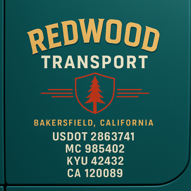 Truck Door Decal Sticker Signs With USDOT, MC, KYU, CA & Others | US DOT Compliant Truck Door Signs For Semi-Trucks, Work Trucks, Hot Shots (Set of 2)