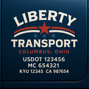 Truck Door Decal Sticker Signs With USDOT, MC, KYU, CA & Others | US DOT Compliant Truck Door Signs For Semi-Trucks, Work Trucks, Hot Shots (Set of 2)