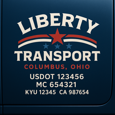 Truck Door Decal Sticker Signs With USDOT, MC, KYU, CA & Others | US DOT Compliant Truck Door Signs For Semi-Trucks, Work Trucks, Hot Shots (Set of 2)