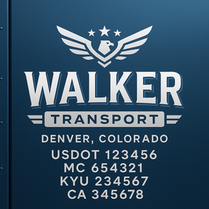 Truck Door Decal Sticker Signs With USDOT, MC, KYU, CA & Others | US DOT Compliant Truck Door Signs For Semi-Trucks, Work Trucks, Hot Shots (Set of 2)