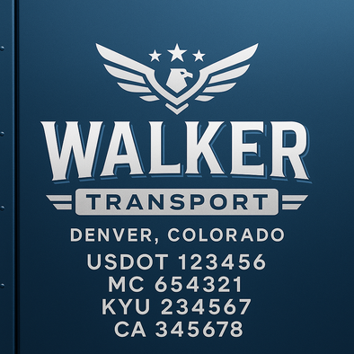 Truck Door Decal Sticker Signs With USDOT, MC, KYU, CA & Others | US DOT Compliant Truck Door Signs For Semi-Trucks, Work Trucks, Hot Shots (Set of 2)