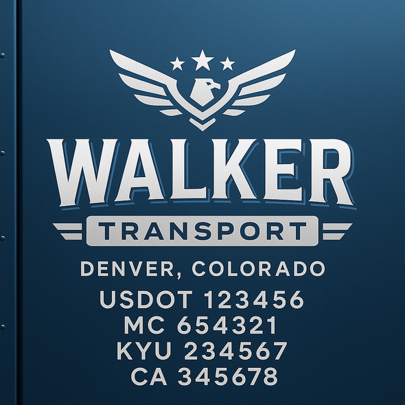 Truck Door Decal Sticker Signs With USDOT, MC, KYU, CA & Others | US DOT Compliant Truck Door Signs For Semi-Trucks, Work Trucks, Hot Shots (Set of 2)