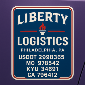 Truck Door Decal Sticker Signs With USDOT, MC, KYU, CA & Others | US DOT Compliant Truck Door Signs For Semi-Trucks, Work Trucks, Hot Shots (Set of 2)
