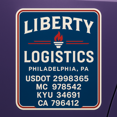 Truck Door Decal Sticker Signs With USDOT, MC, KYU, CA & Others | US DOT Compliant Truck Door Signs For Semi-Trucks, Work Trucks, Hot Shots (Set of 2)