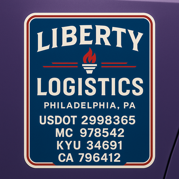 Truck Door Decal Sticker Signs With USDOT, MC, KYU, CA & Others | US DOT Compliant Truck Door Signs For Semi-Trucks, Work Trucks, Hot Shots (Set of 2)
