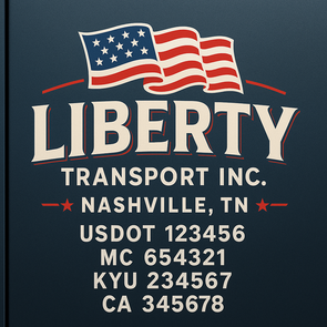 Truck Door Decal Sticker Signs With USDOT, MC, KYU, CA & Others | US DOT Compliant Truck Door Signs For Semi-Trucks, Work Trucks, Hot Shots (Set of 2)