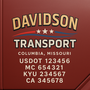 Truck Door Decal Sticker Signs With USDOT, MC, KYU, CA & Others | US DOT Compliant Truck Door Signs For Semi-Trucks, Work Trucks, Hot Shots (Set of 2)