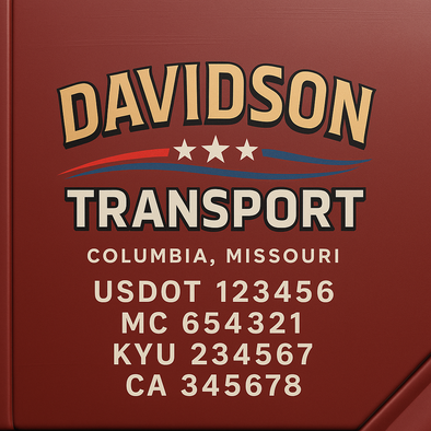 Truck Door Decal Sticker Signs With USDOT, MC, KYU, CA & Others | US DOT Compliant Truck Door Signs For Semi-Trucks, Work Trucks, Hot Shots (Set of 2)