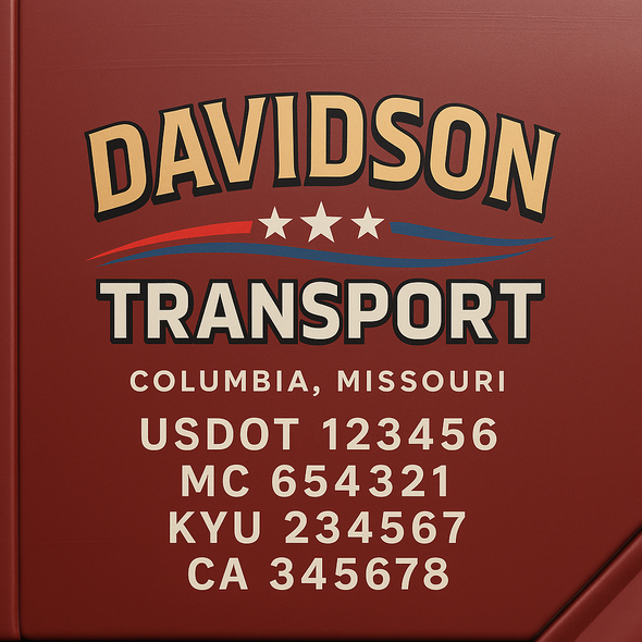 Truck Door Decal Sticker Signs With USDOT, MC, KYU, CA & Others | US DOT Compliant Truck Door Signs For Semi-Trucks, Work Trucks, Hot Shots (Set of 2)