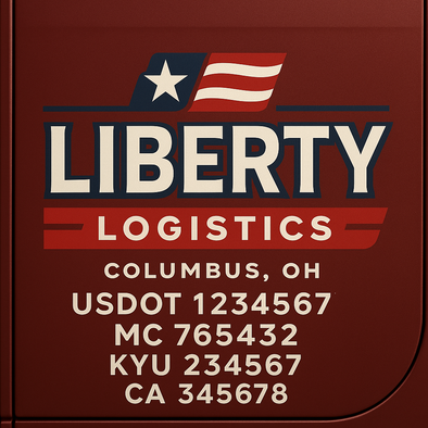Truck Door Decal Sticker Signs With USDOT, MC, KYU, CA & Others | US DOT Compliant Truck Door Signs For Semi-Trucks, Work Trucks, Hot Shots (Set of 2)