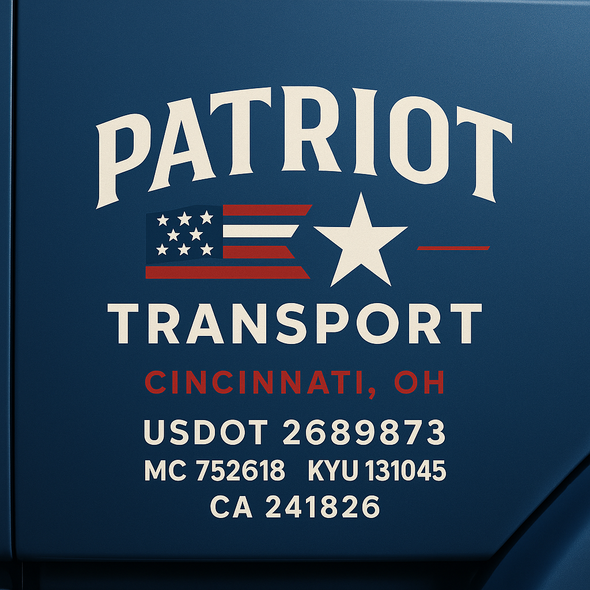 Truck Door Decal Sticker Signs With USDOT, MC, KYU, CA & Others | US DOT Compliant Truck Door Signs For Semi-Trucks, Work Trucks, Hot Shots (Set of 2)