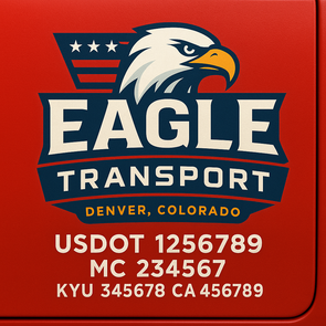 Truck Door Decal Sticker Signs With USDOT, MC, KYU, CA & Others | US DOT Compliant Truck Door Signs For Semi-Trucks, Work Trucks, Hot Shots (Set of 2)
