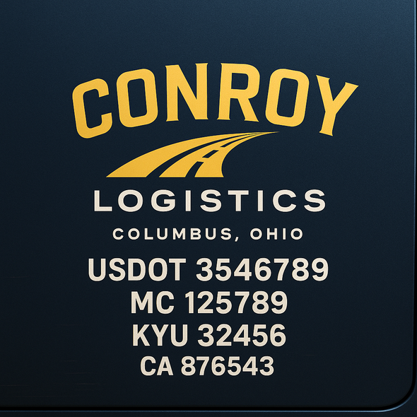 Truck Door Decal Sticker Signs With USDOT, MC, KYU, CA & Others | US DOT Compliant Truck Door Signs For Semi-Trucks, Work Trucks, Hot Shots (Set of 2)