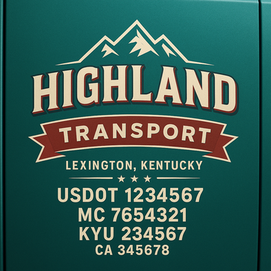 Truck Door Decal Sticker Signs With USDOT, MC, KYU, CA & Others | US DOT Compliant Truck Door Signs For Semi-Trucks, Work Trucks, Hot Shots (Set of 2)