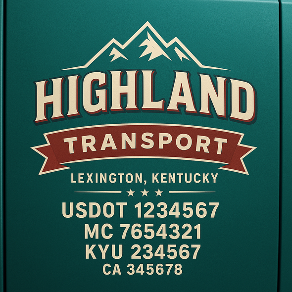 Truck Door Decal Sticker Signs With USDOT, MC, KYU, CA & Others | US DOT Compliant Truck Door Signs For Semi-Trucks, Work Trucks, Hot Shots (Set of 2)