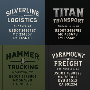 Truck Door Decal Sticker Signs With USDOT, MC, KYU, CA & Others | US DOT Compliant Truck Door Signs For Semi-Trucks, Work Trucks, Hot Shots (Set of 2)