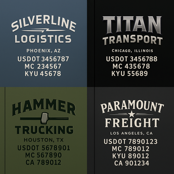 Truck Door Decal Sticker Signs With USDOT, MC, KYU, CA & Others | US DOT Compliant Truck Door Signs For Semi-Trucks, Work Trucks, Hot Shots (Set of 2)