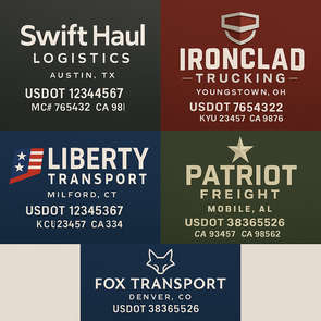 Truck Door Decal Sticker Signs With USDOT, MC, KYU, CA & Others | US DOT Compliant Truck Door Signs For Semi-Trucks, Work Trucks, Hot Shots (Set of 2)