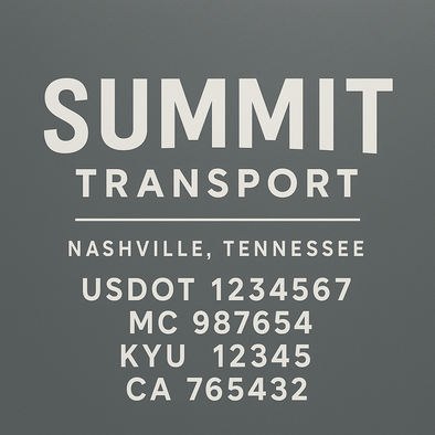 Truck Door Decal Sticker Signs With USDOT, MC, KYU, CA & Others | US DOT Compliant Truck Door Signs For Semi-Trucks, Work Trucks, Hot Shots (Set of 2)