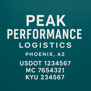 Truck Door Decal Sticker Signs With USDOT, MC, KYU, CA & Others | US DOT Compliant Truck Door Signs For Semi-Trucks, Work Trucks, Hot Shots (Set of 2)