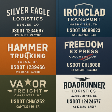 Truck Door Decal Sticker Signs With USDOT, MC, KYU, CA & Others | US DOT Compliant Truck Door Signs For Semi-Trucks, Work Trucks, Hot Shots (Set of 2)