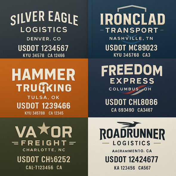 Truck Door Decal Sticker Signs With USDOT, MC, KYU, CA & Others | US DOT Compliant Truck Door Signs For Semi-Trucks, Work Trucks, Hot Shots (Set of 2)