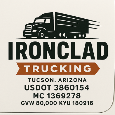 Truck Door Decal Sticker Signs With USDOT, MC, KYU, CA & Others | US DOT Compliant Truck Door Signs For Semi-Trucks, Work Trucks, Hot Shots (Set of 2)