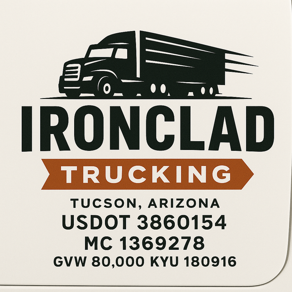 Truck Door Decal Sticker Signs With USDOT, MC, KYU, CA & Others | US DOT Compliant Truck Door Signs For Semi-Trucks, Work Trucks, Hot Shots (Set of 2)