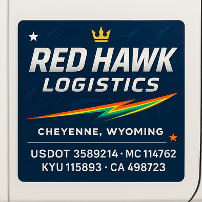Truck Door Decal Sticker Signs With USDOT, MC, KYU, CA & Others | US DOT Compliant Truck Door Signs For Semi-Trucks, Work Trucks, Hot Shots (Set of 2)