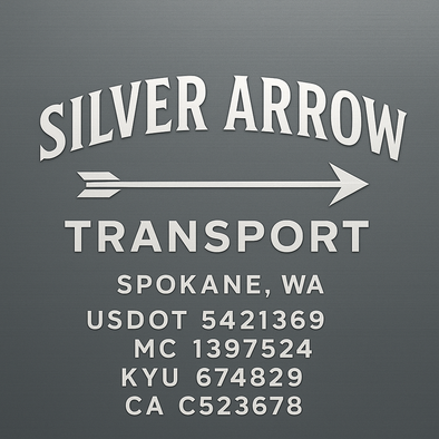 Truck Door Decal Sticker Signs With USDOT, MC, KYU, CA & Others | US DOT Compliant Truck Door Signs For Semi-Trucks, Work Trucks, Hot Shots (Set of 2)
