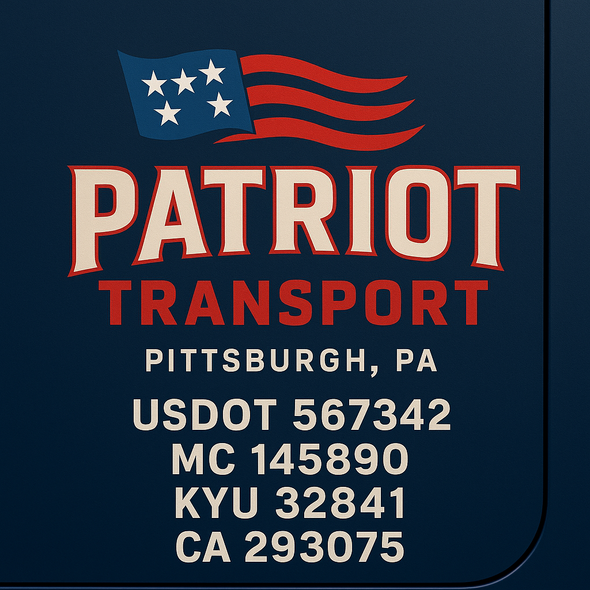 Truck Door Decal Sticker Signs With USDOT, MC, KYU, CA & Others | US DOT Compliant Truck Door Signs For Semi-Trucks, Work Trucks, Hot Shots (Set of 2)